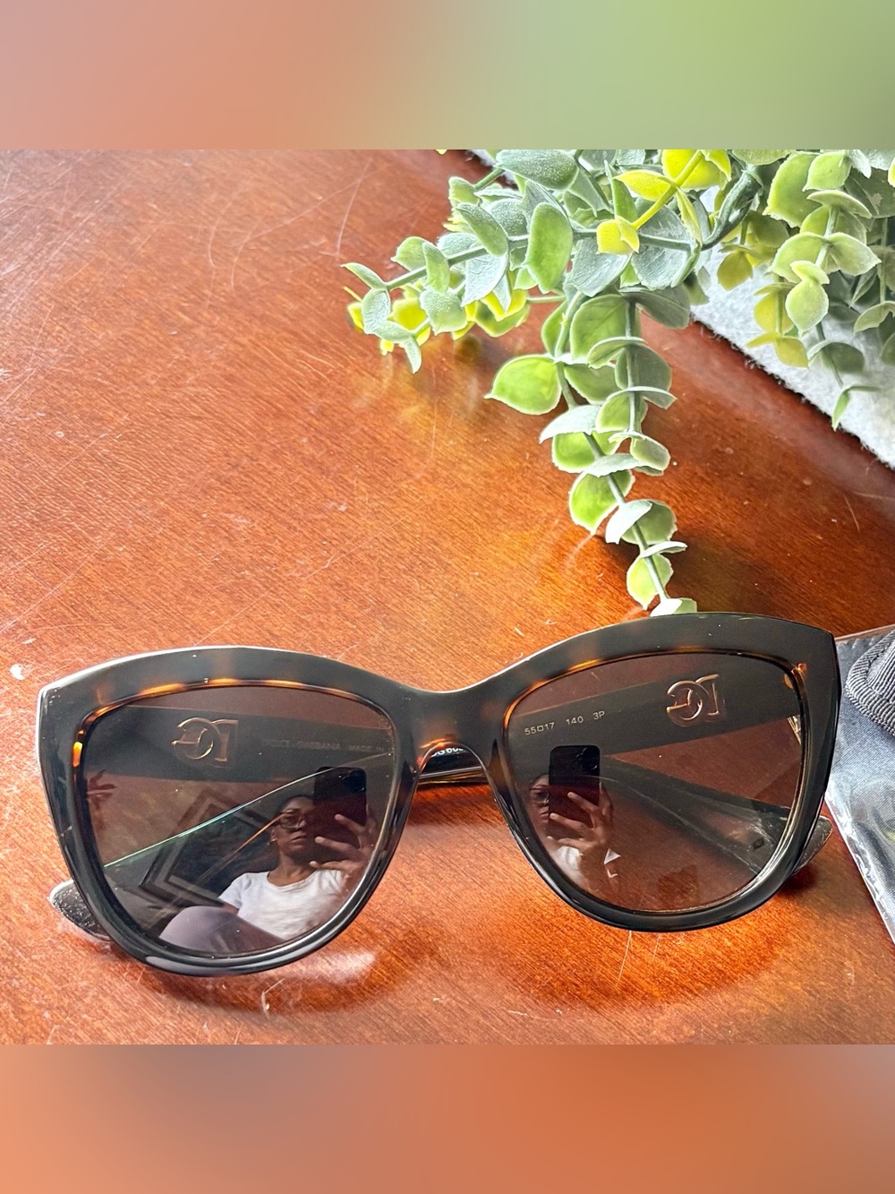 DOLCE & GABBANA - DG 6087 502/T5 Polarized Cat Eye Havana Brown Sunglasses - Picture 4 of 10